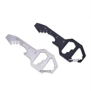 Metal stainless steel multi-function key chain hexagonal wrench ruler key chain bag pendant outdoor tool mini key bottle opener