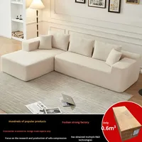 Canapé en tissu de style crème, minimaliste et luxueux, pour salon, en velours côtelé, rangée droite, compression sous vide, éponge modulaire Zetaadams