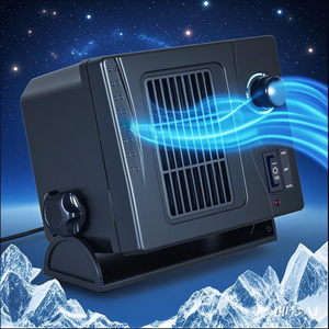 Chauffage et ventilateur de voiture double mode 12V 300W pour camions/véhicules récréatifs, dégivreur automatique portable avec chauffage en céramique, base pivotante à air chaud froid - Product Image 4