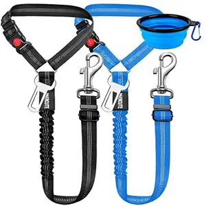 Laisses réglables pour ceinture de sécurité pour chien avec laisses solides en nylon à haute élasticité