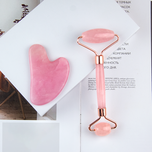 Rouleau de jade de quartz de beauté naturelle, vente en gros, ensemble <span class=keywords><strong>gua</strong></span> <span class=keywords><strong>sha</strong></span>, massage du visage, rouleau de jade - Product Image 2