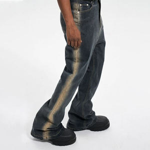 Nuevos Jeans Acampanados Y2K de Hip Hop para Hombre, Estilo Vintage Lavado, Holgados y Apilados, Pantalones de Mezclilla de Moda Urbana para Hombre - Product Image 4