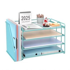 4-Tier Paper Organizer With Magazine Holder Desk Organizers and Accessories Desk Accessories File Organizer - Product Image 2