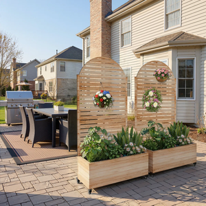 Jardinière en métal sur mesure avec treillis pour l'intimité extérieure, jardinière mobile avec écran de confidentialité à persiennes, couverture de climatiseur pour patio - Product Image 4