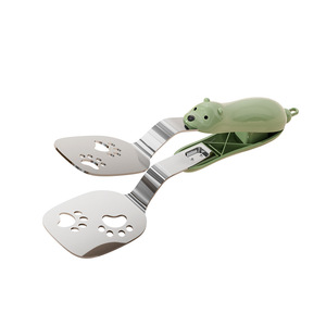 Stainless Steel Fish Spatula With Bear Handle 2 Pieces Multi Functional Kitchen Utensil For Frying And Serving Food Clips - Product Image 5