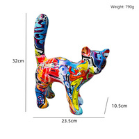 Décoration de maison mignon chat Figurine résine chat Statue décoration salon meubles Graffiti animaux chats accessoires cadeau résine artisanat