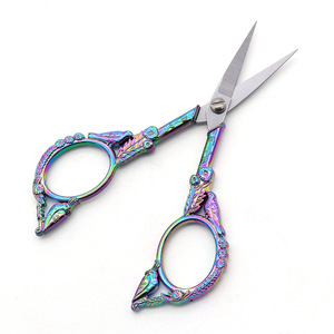 Vintage Tea Scissors Stainless Steel Embroidery Thread Trimmers Bird Theme Round Head Home Use Gold Plated Rose Gold Bronze - Product Image 3