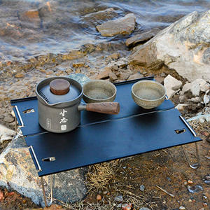 Mesa plegable de aluminio, mesa pequeña portátil rectangular para exteriores, para acampar, ocio, uso para té, 30x8x21cm - Product Image 3