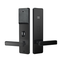 Sistema de Cerradura Inteligente para Hotel, Desbloqueo con Tarjeta RFID, Manija sin Llave, Cerradura Electrónica de Embutir, Acero Inoxidable, Software Gratuito para Apartamentos