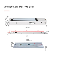 12V 280KG 600LBS Gaya Penahan Kunci Magnetik Pintu Tunggal untuk Sistem Keamanan Kontrol Akses Grosir Langsung Pabrik Kustom dan OEM