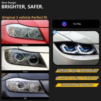 Nouvel ensemble de phares LED à double lentilles, double couleur, 6000K DRL, 6000 Lumens pour Série 3 E90 2005-2012, style G22 modifié