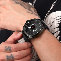 Montre classique NS Never Stop N918 avec aiguilles lumineuses, bracelet en cuir, étanche, affichage de la date, montre à quartz pour homme, Reloj Para Hombre