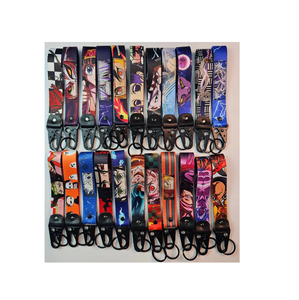100 modèles de porte-clés en cuir avec logo d'anime mélangés, bec d'aigle, accessoires <span class=keywords><strong>DBZ</strong></span> Luffy Bleach, porte-clés de moto, porte-clés de poignet à bec d'aigle - Product Image 1
