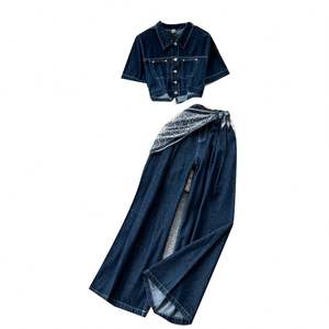 Ensembles décontractés d'été pour femmes : Crop top et ensemble en jean taille haute – Vente en gros - Product Image 5