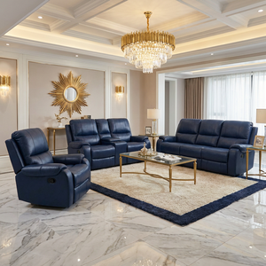 Ensemble <span class=keywords><strong>de</strong></span> canapés <span class=keywords><strong>de</strong></span> salon <span class=keywords><strong>de</strong></span> luxe 3+2+1, canapé sectionnel inclinable manuel et ensemble <span class=keywords><strong>de</strong></span> fauteuils avec table basse pliante - Product Image 3