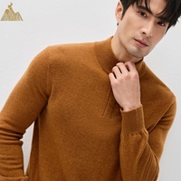 Pull en cachemire de luxe pour homme, col demi-zip, avec empiècements en daim aux épaules, chaud et doux, idéal pour l'hiver, style business décontracté