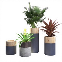Pot Bunga Sederhana Besar dari Fiberglass Gaya Nordic untuk Tanaman Hijau