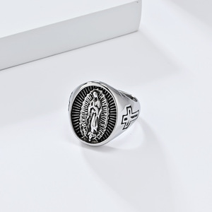 Anillo de titanio y acero con diseño de elefante y cruz estilo hip-hop retro de Yunnique para hombre, diseño exclusivo, anillo de alta gama para el dedo índice, talla M - Product Image 4