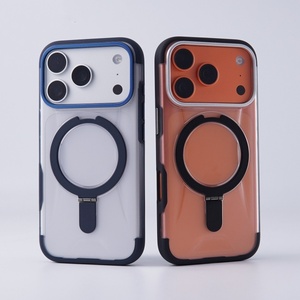 เคสโทรศัพท์มือถือแบบแม่เหล็กเนื้อแมตต์โปร่งแสงสุดหรูสำหรับ iPhone 18 15 16 17 Pro Max พร้อมขาตั้งวงแหวนโลหะ ป้องกันการกระแทก - Product Image 3