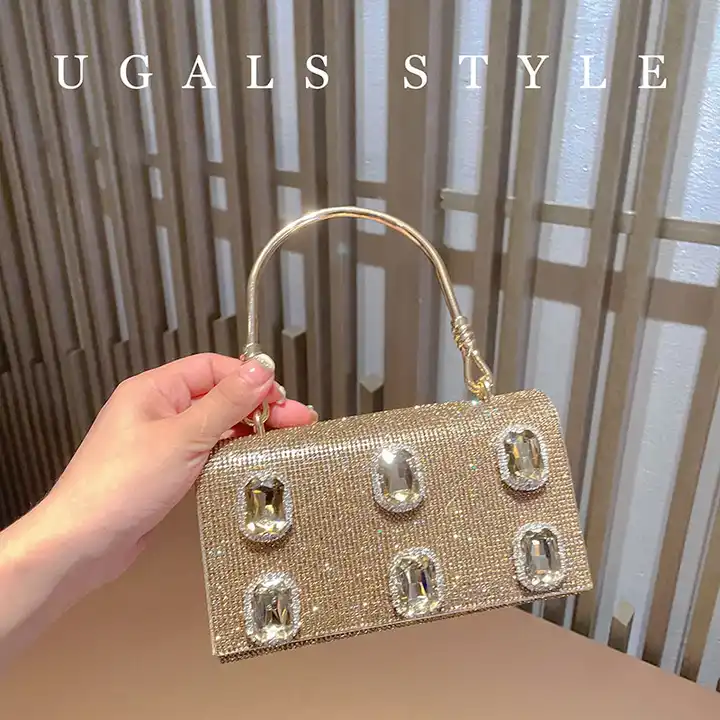 Luxury Rhinestone Evening Bag Shiny Handbag Top Ring Women's - Temu