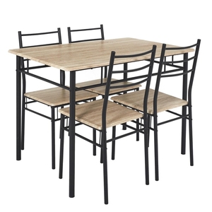 Ensemble de table à manger en gros avec <span class=keywords><strong>4</strong></span> <span class=keywords><strong>chaises</strong></span>, table de <span class=keywords><strong>bar</strong></span> en bois MDF avec pieds en fer pour salle à manger - Product Image 1