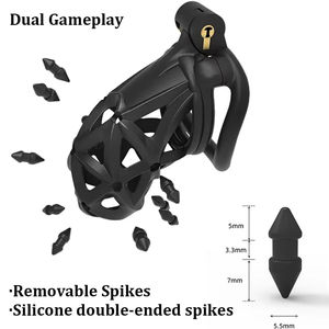 Cobra Serpent Maison Cock Cage Épines Long/Court Pénis Urétral Verrouillage Bondage Sissy Cuckold Male Chastity Cage avec 4 Anneaux - Product Image 6