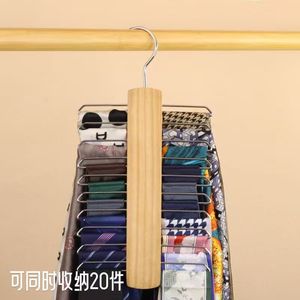 Solid Wood 20-Hook <b>Clothes</b> Hanger Tie Belt Organizer Traceless Storage <b>Rack</b> For Small Items - Product Image 3