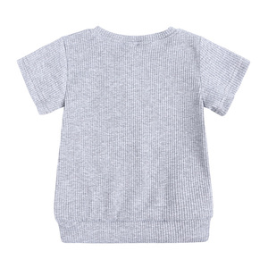 Conjunto de Dos Piezas de Ropa para Bebé Recién Nacido, Informal, de Algodón Acanalado, Unisex, para Niñas y Niños, Conjunto de Verano de Dos Piezas - Product Image 3