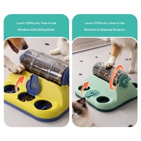 Jouet distributeur de nourriture rotatif carré en plastique pour chats et chiens, anti-ennui, mangeoire lente