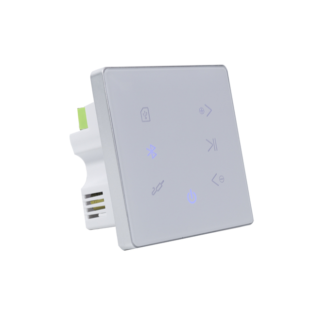V 2/4-CH Wall Amplifier with Light Touch Buttons for Gaming Cafe Lounge Audio in Multi-Source Wall Amplifier