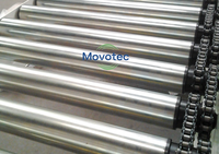 Rouleau à roulement à billes Movotec MTR300 à double pignon, jante en acier robuste, durable, pour convoyeur multi-industriel, capacité 300 kg, garantie 1 an