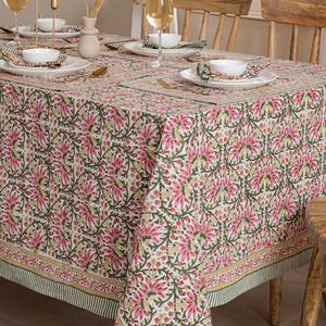 Tovaglia di Lusso Artigianale Best-Seller, Tovaglia con Stampa Floreale Vintage in Cotone <span class=keywords><strong>per</strong></span> la Casa - Product Image 1