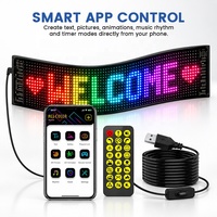 Panneau d'affichage LED RGB flexible pour voiture, alimenté par USB, avec télécommande via application, texte et motifs personnalisables, écran LED pour camion et automobile