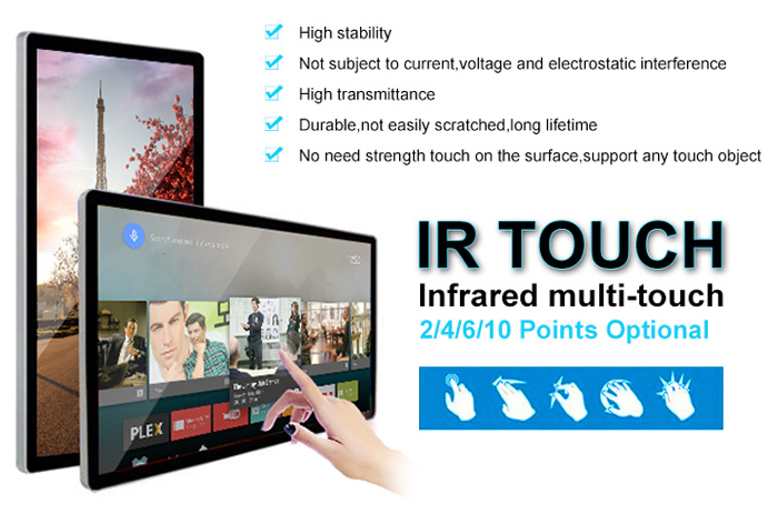 3840x2160 RGB Commercial Grade Monitor Display Capacitive Touch Screen Tv 40 Inch