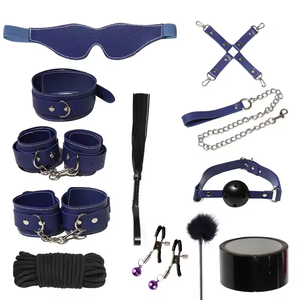 ชุดอุปกรณ์บอนด์เดจ BDSM ของเล่นทางเพศสำหรับชายและหญิง ทำจากหนัง ชุดสิบสองชิ้น ได้รับการรับรองมาตรฐาน CE ROHS สำหรับผู้ใหญ่ - Product Image 2