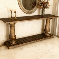 Table console country américaine Table d'appoint moderne de luxe pour le salon Table de couloir Table en bois sculpté