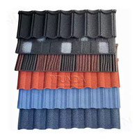 Bardeaux de toiture à isolation thermique 0.5mm Tuiles de toit en tôle d'aluminium revêtues de pierre noire