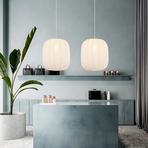 Bán buôn vải trắng Chụp đèn Đèn chùm & đèn Mặt dây chuyền trong nhà trang trí nội thất thiết bị chiếu sáng hiện đại vải trần thả đèn - Product Image 1