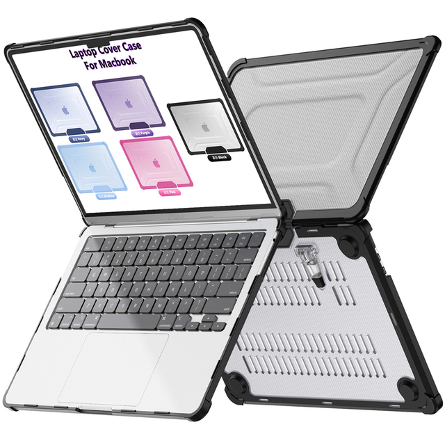 Hard Shell Laptop Cases for MacBook Air 13.6 A2681 A3449 Air 13 Pro 14 Pro 13 Foldable Kickstand Scratch Resistant Laptop Cover