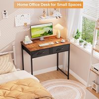 Petit bureau d'ordinateur portable avec tiroirs de rangement, table d'étude d'écriture moderne pour bureau à domicile pour petits espaces