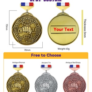 Medalla de Taekwondo LY 2023, Sublimable, Dorada, Personalizada, 3D, Oro, Plata, Bronce, Metal, Medallas de Honor de Taekwondo - Product Image 5