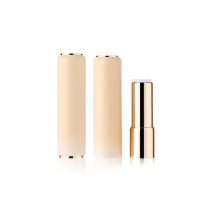 High quality 3g plastic lip balm container packaging round gold empty luxury lipstick tube