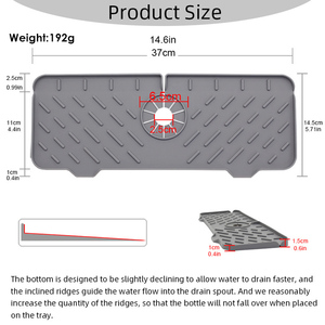 Tapis de protection anti-éclaboussures en silicone pour robinet d'évier de cuisine et tapis de drainage pour robinet de salle de bain, produit ménager à placer derrière le robinet - Product Image 6