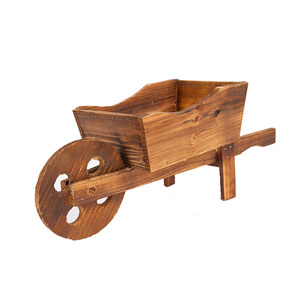 Dropshipping Finition émaillée Wagon en bois Brouette Jardinière Intérieur/Extérieur Décoration de plantes de <span class=keywords><strong>jardin</strong></span> pour la maison - Product Image 6
