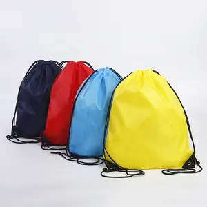 Mochila con cordón para fútbol, barata, reutilizable, impermeable, de nailon, con cordón, logotipo personalizado