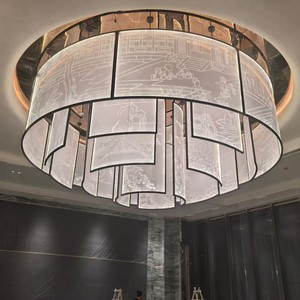 Lámparas de araña personalizadas de acrílico y vidrio para salones de banquetes, luces de techo a medida para el vestíbulo de un hotel - Product Image 1