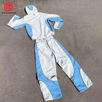 Ensemble de survêtement personnalisé avec broderie, veste zippée, pantalon de jogging, pantalon de survêtement en nylon, coupe-vent, veste en nylon pour l'extérieur, ensemble de survêtement pour homme