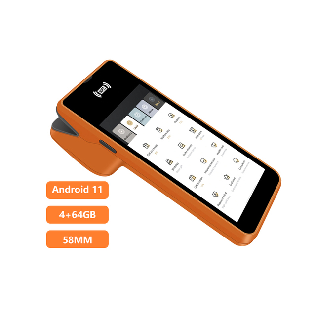 Android 11 58mm Touch Screen Pos Fingerprint Handheld Android Pos Terminal Receipt Printer With NFC Point of Sale Systems