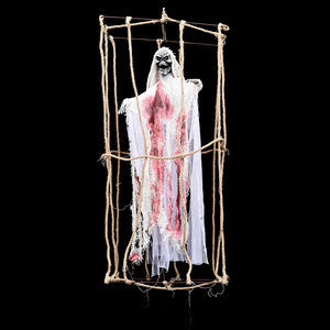 Decoración de fiesta de Halloween colgante luminoso jaula fantasma Prop Material de tela para decoraciones de casas embrujadas - Product Image 1