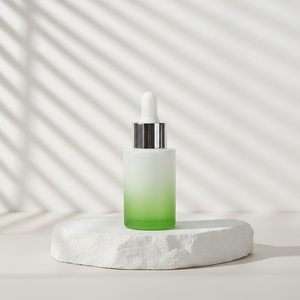 Skin Care Serum Glass Cosmetic Dropper Bottle Gradient Color Glossy Pink Green 30ml 50ml - Product Image 1